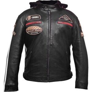 Sheep Leather Jacket texas Men Black Biker Motorcycle Casual Real Leather Wear